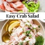 Pinterest image for crab salad.