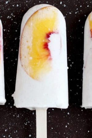 The best recipe for vegan peaches and cream popsicles.