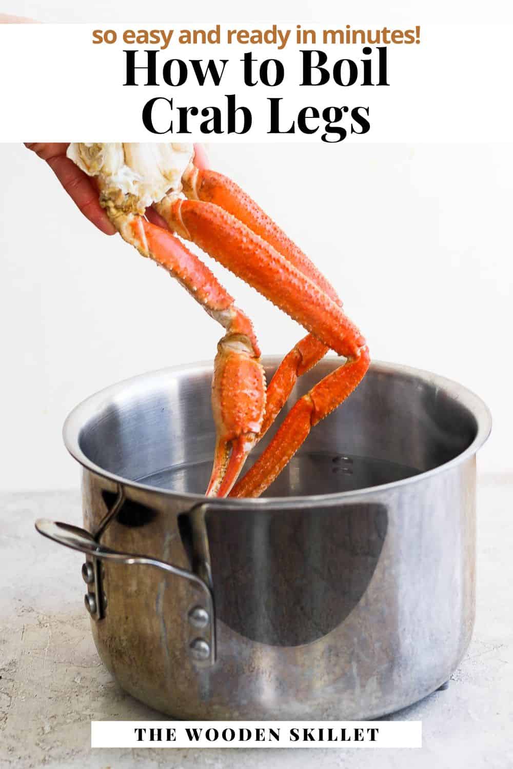 Pinterest image for how long to boil crab legs.