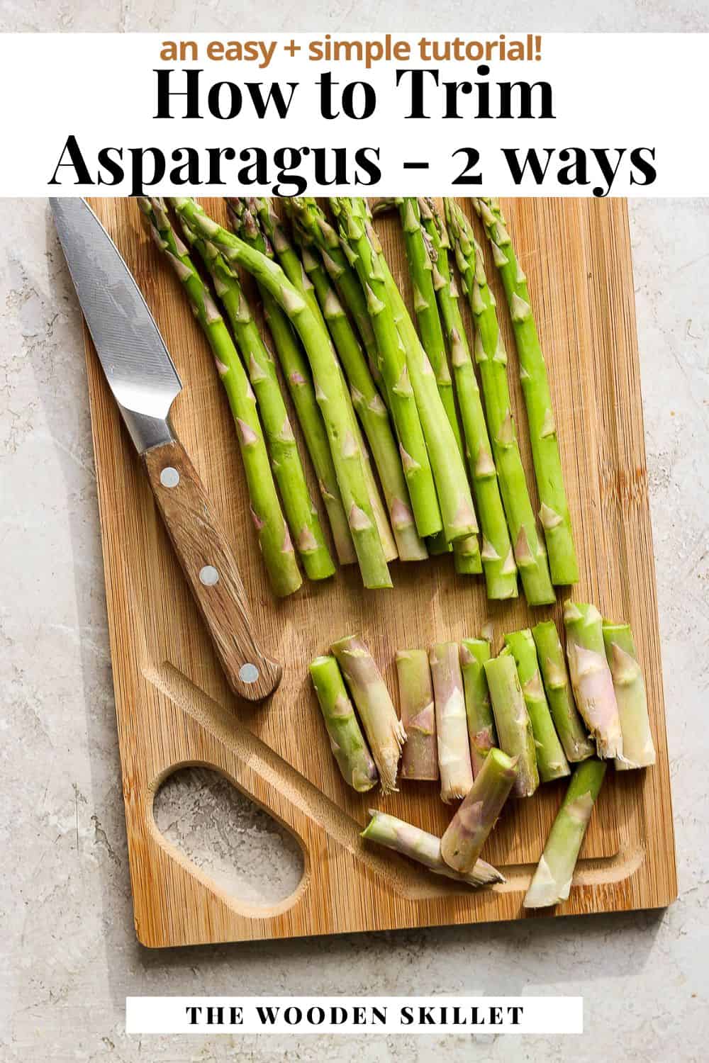Pinterest image for how to trim asparagus.