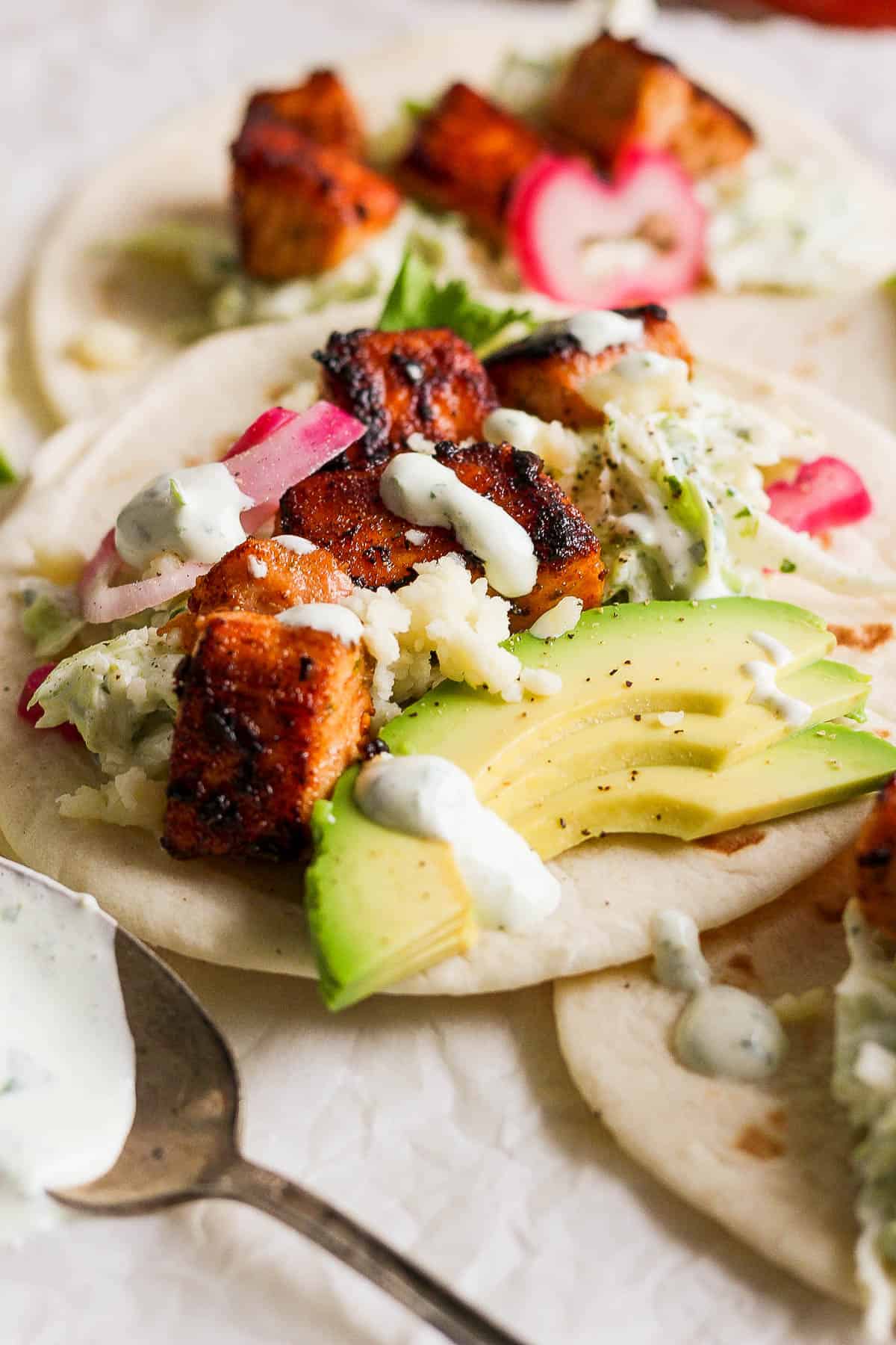 Salmon Tacos - The Wooden Skillet