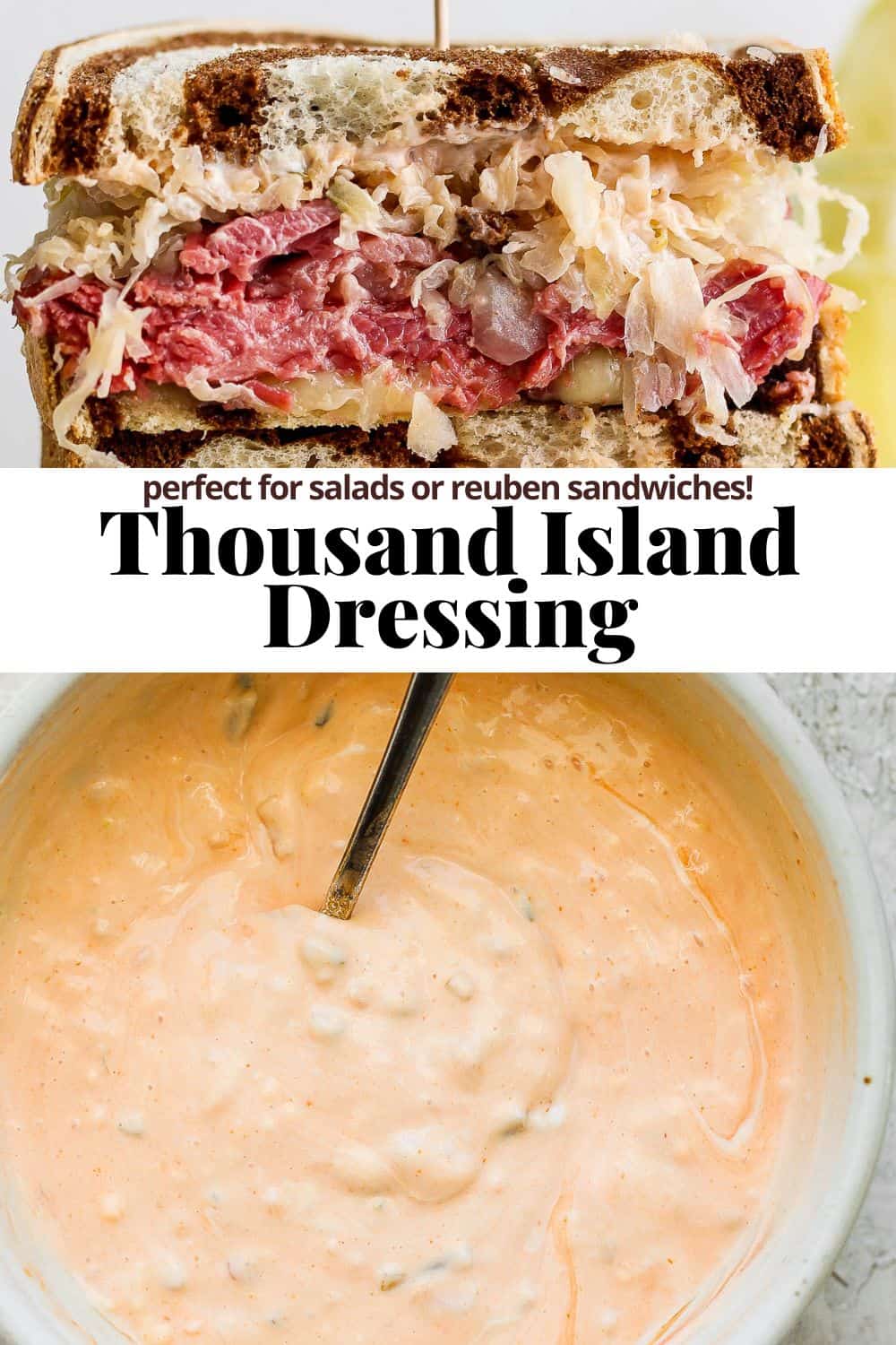 Pinterest image for thousand island dressing.