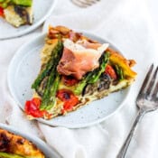 The best recipe for a prosciutto and asparagus frittata.