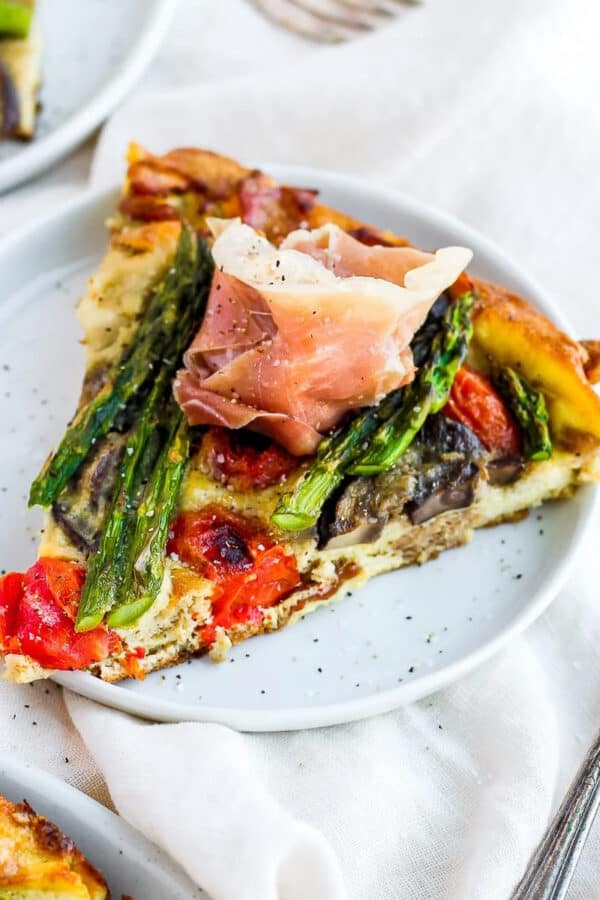 The best recipe for a prosciutto and asparagus frittata.