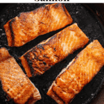Pinterest image for pan seared salmon.