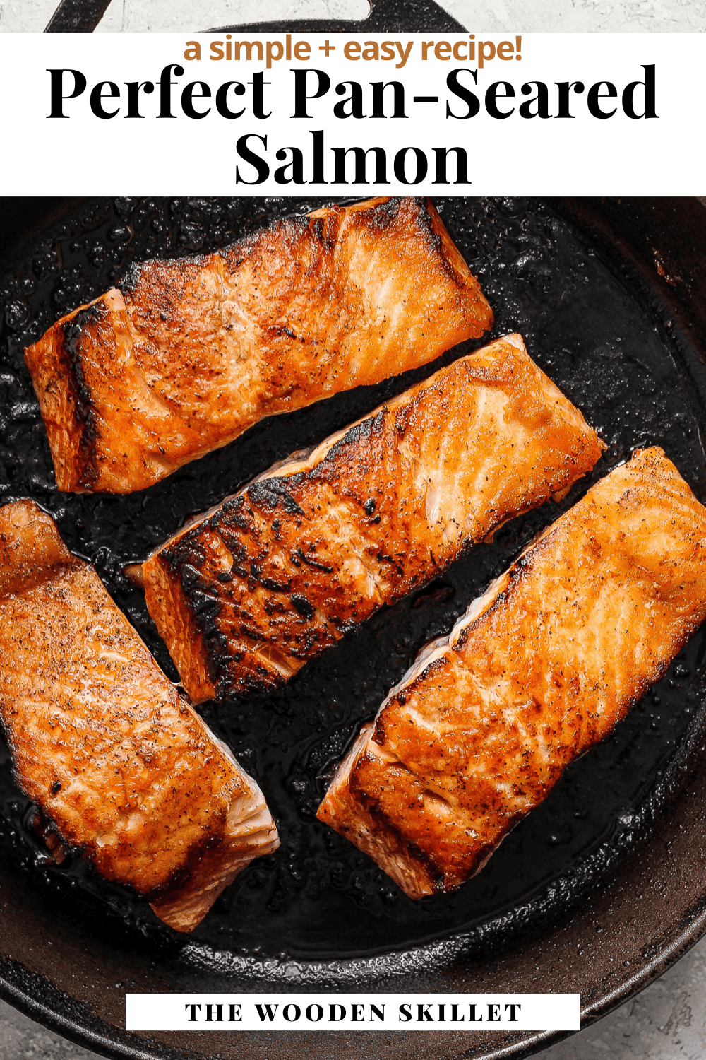 Pinterest image for pan seared salmon.