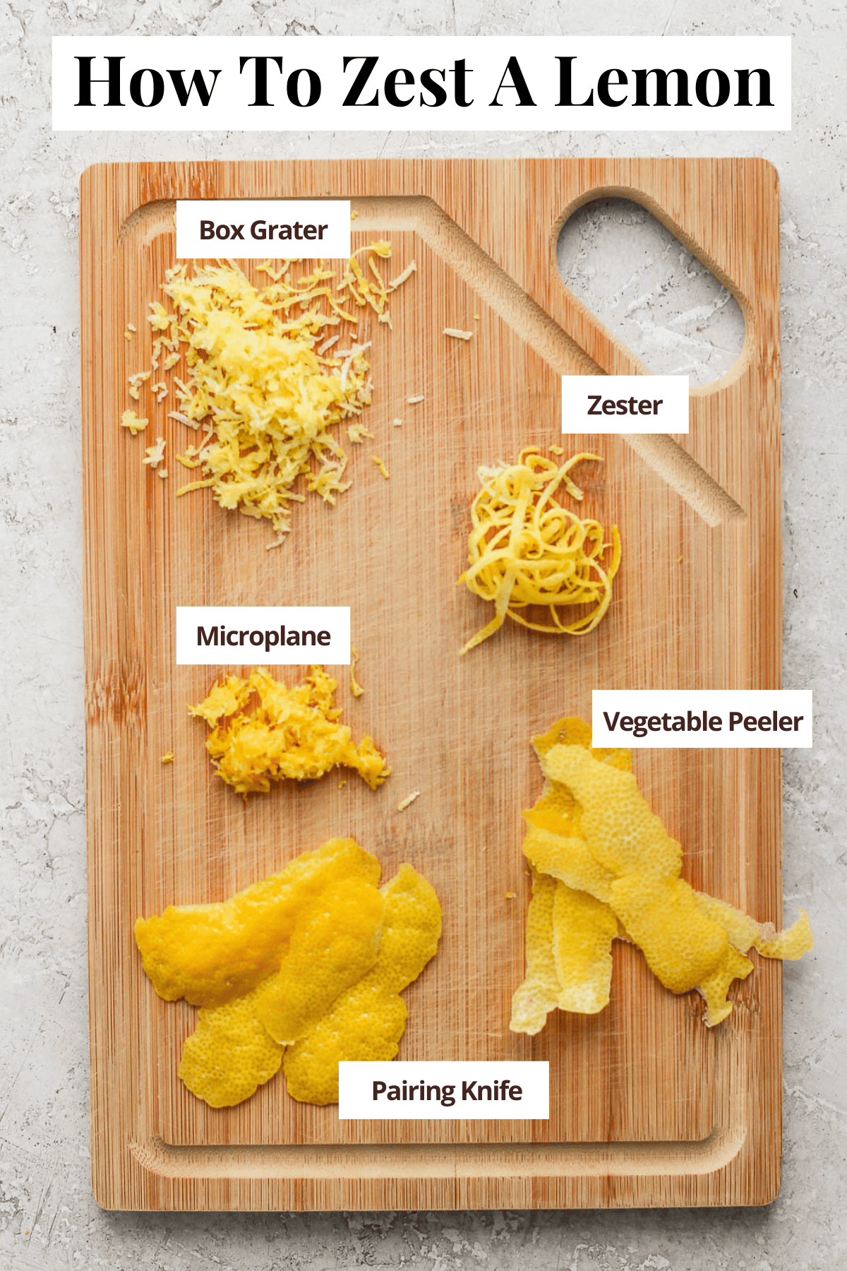 Pinterest image for how to zest a lemon.