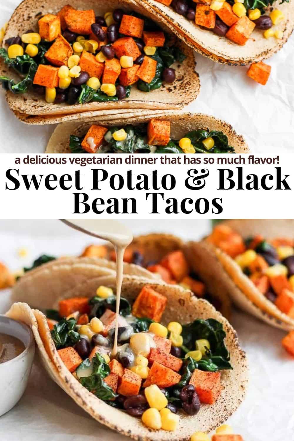 Pinterest image for sweet potato tacos.