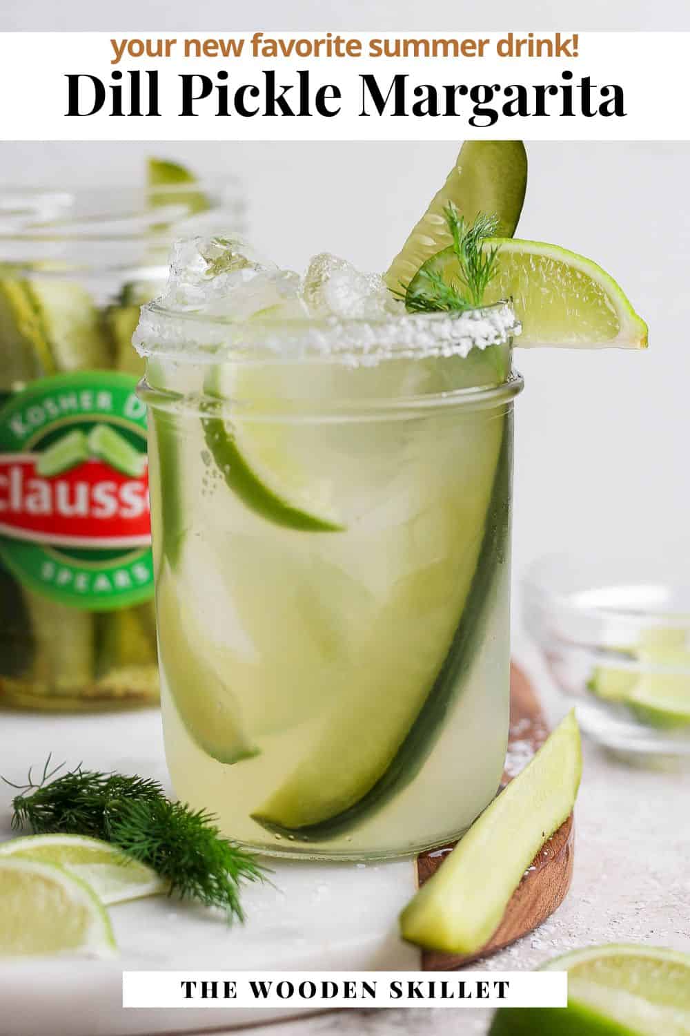Pinterest image for a pickle margarita.