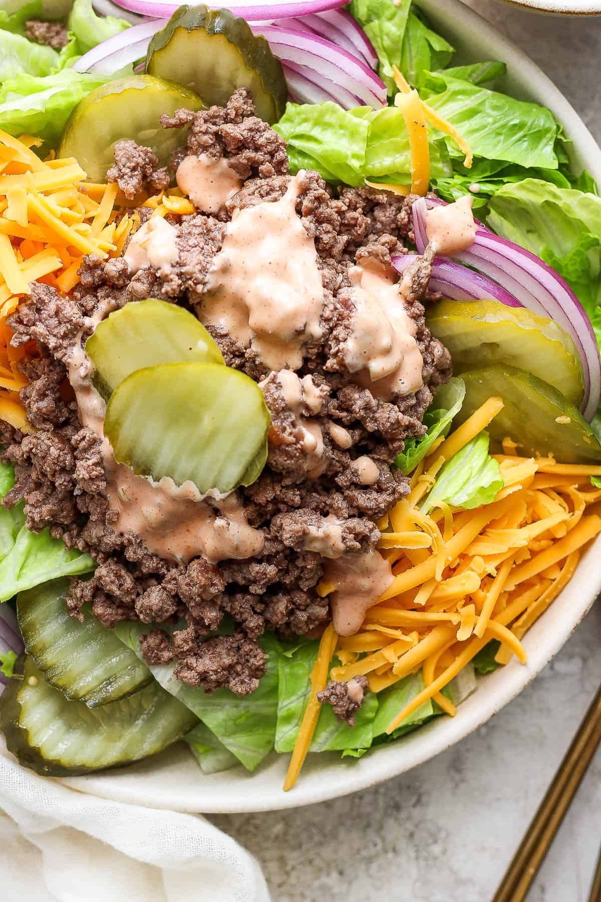 The best recipe for a big mac salad.