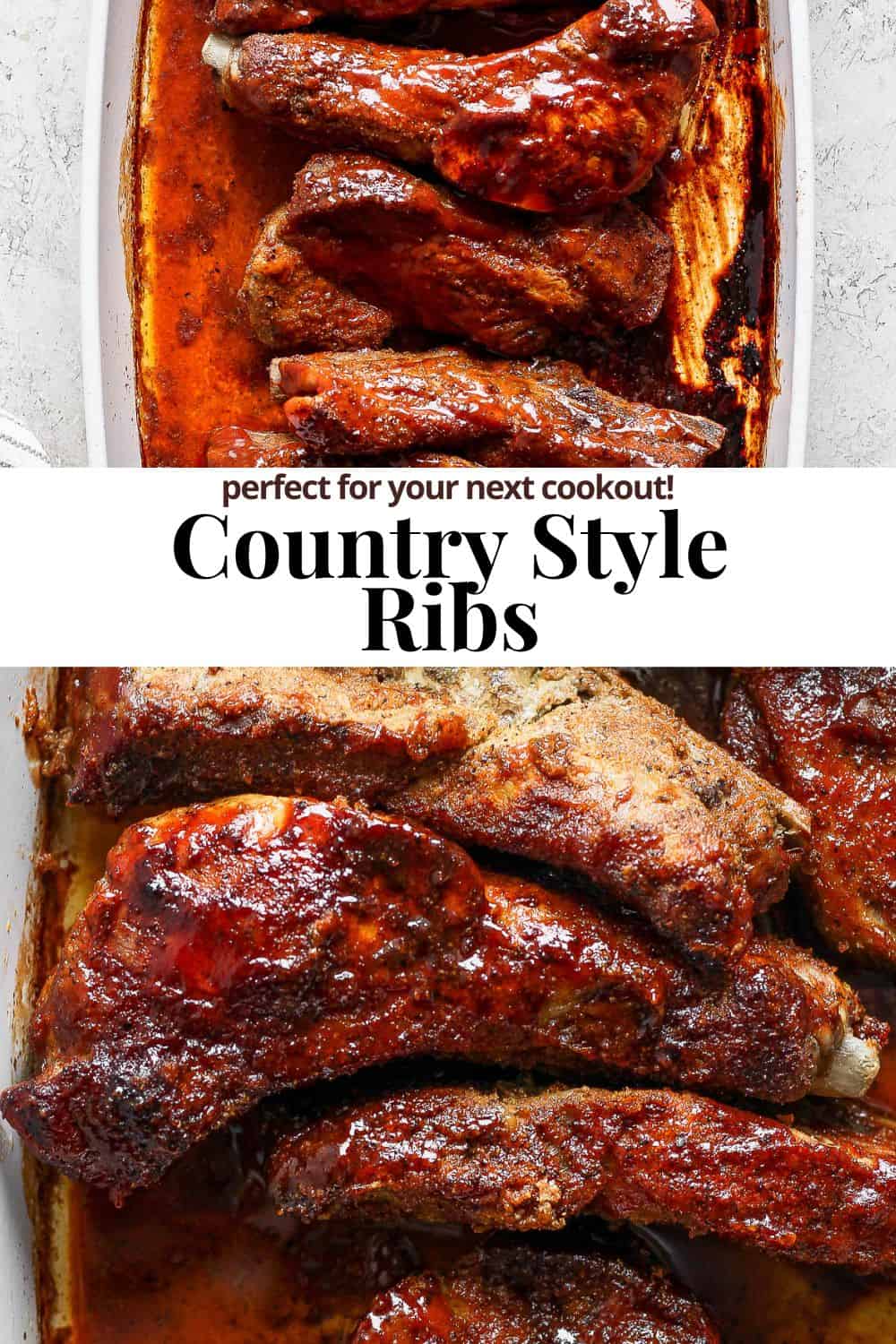 Pinterest image for country style ribs.