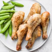 An easy recipe for oven baked chicken drumsticks.