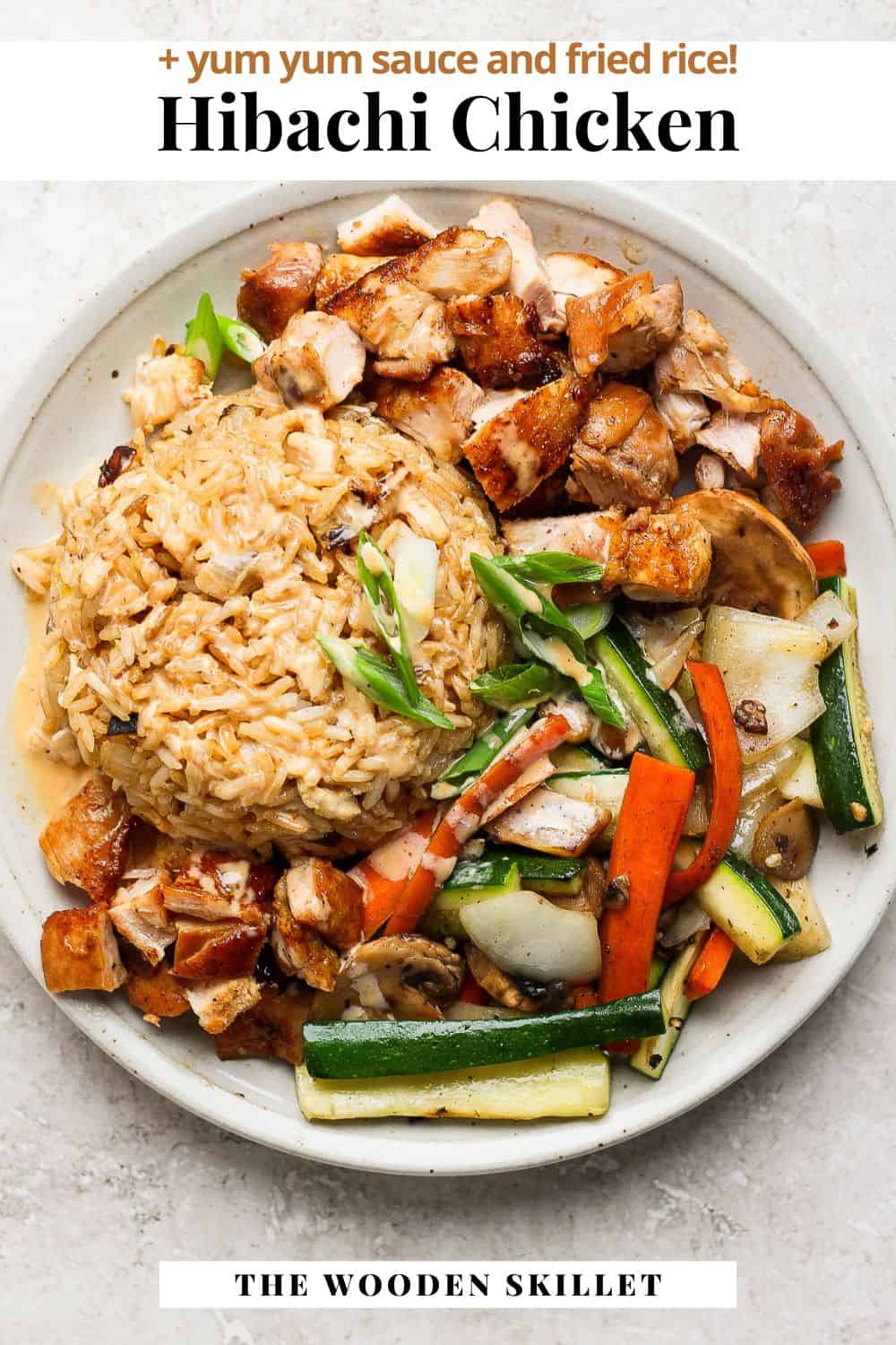 Pinterest image for hibachi chicken.