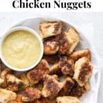 Pinterest image for homemade chicken nuggets.