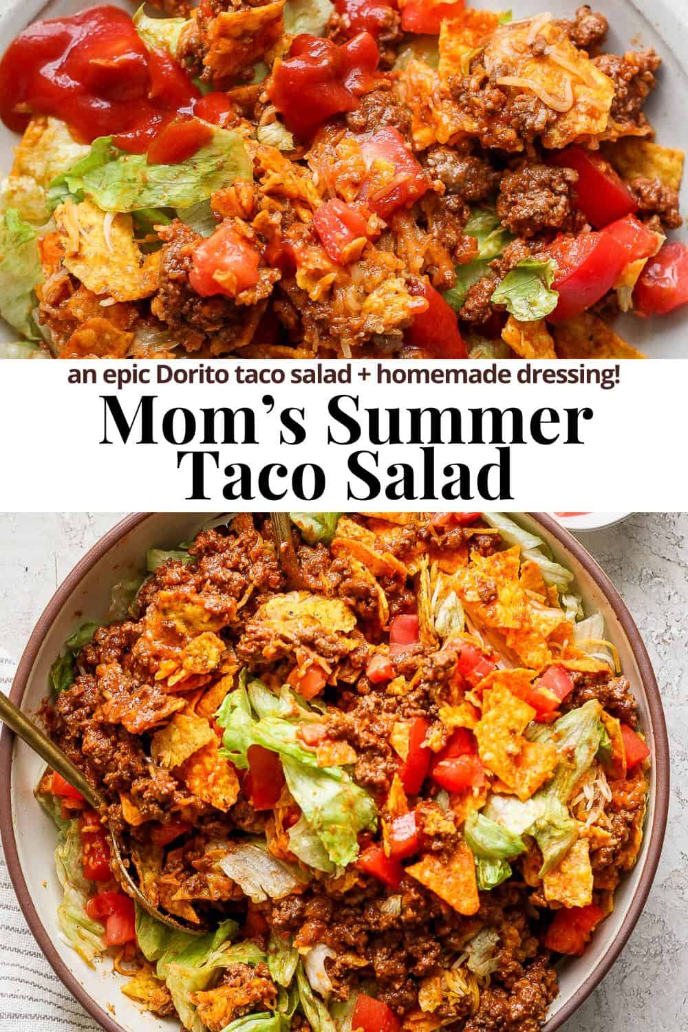 Pinterest image for taco salad.