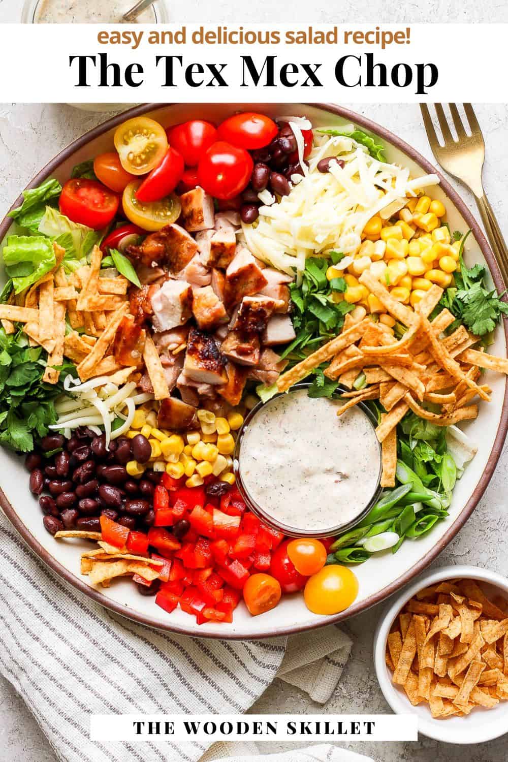 Pinterest image for tex mex salad.