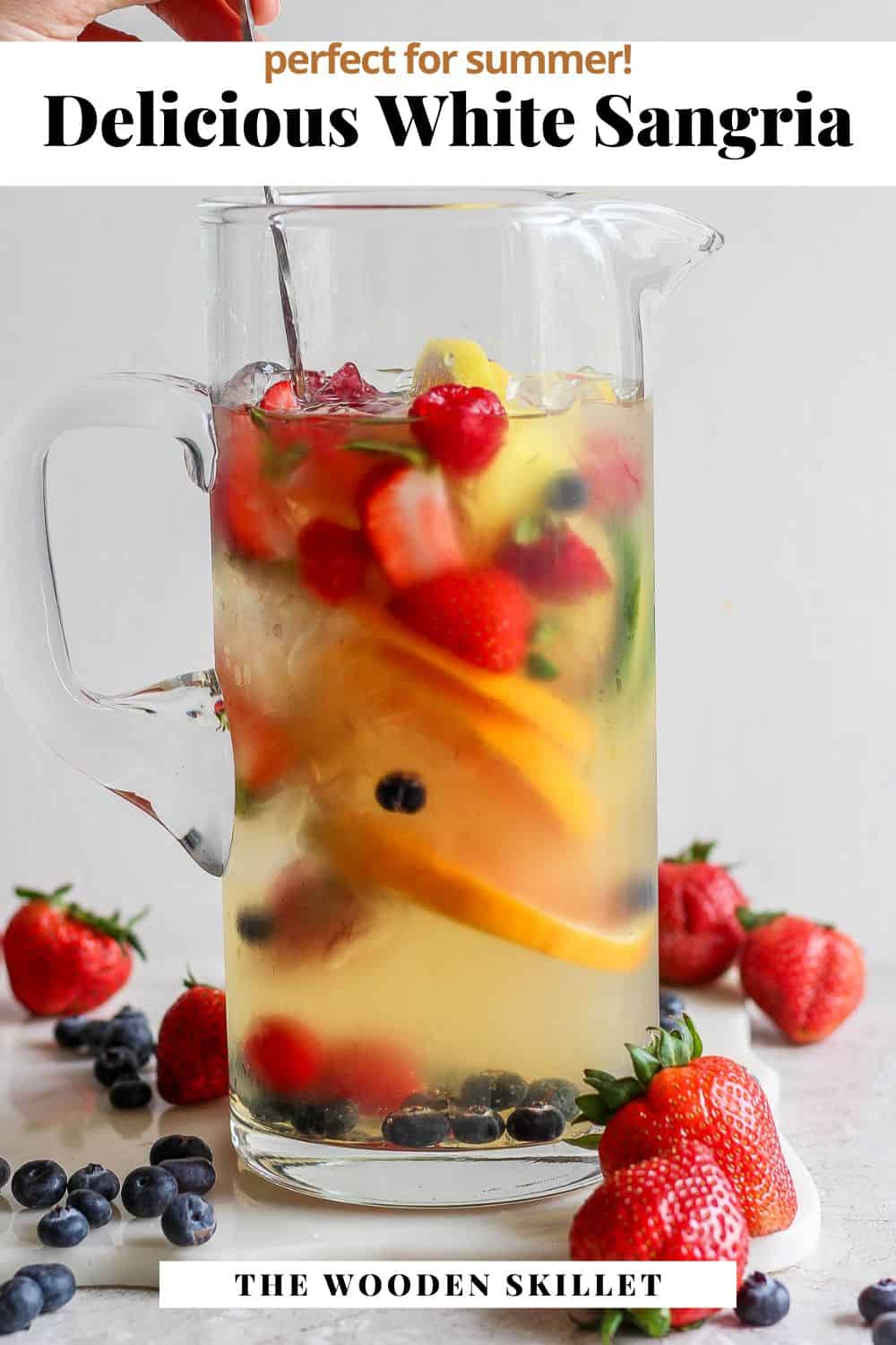 Pinterest image for white sangria.