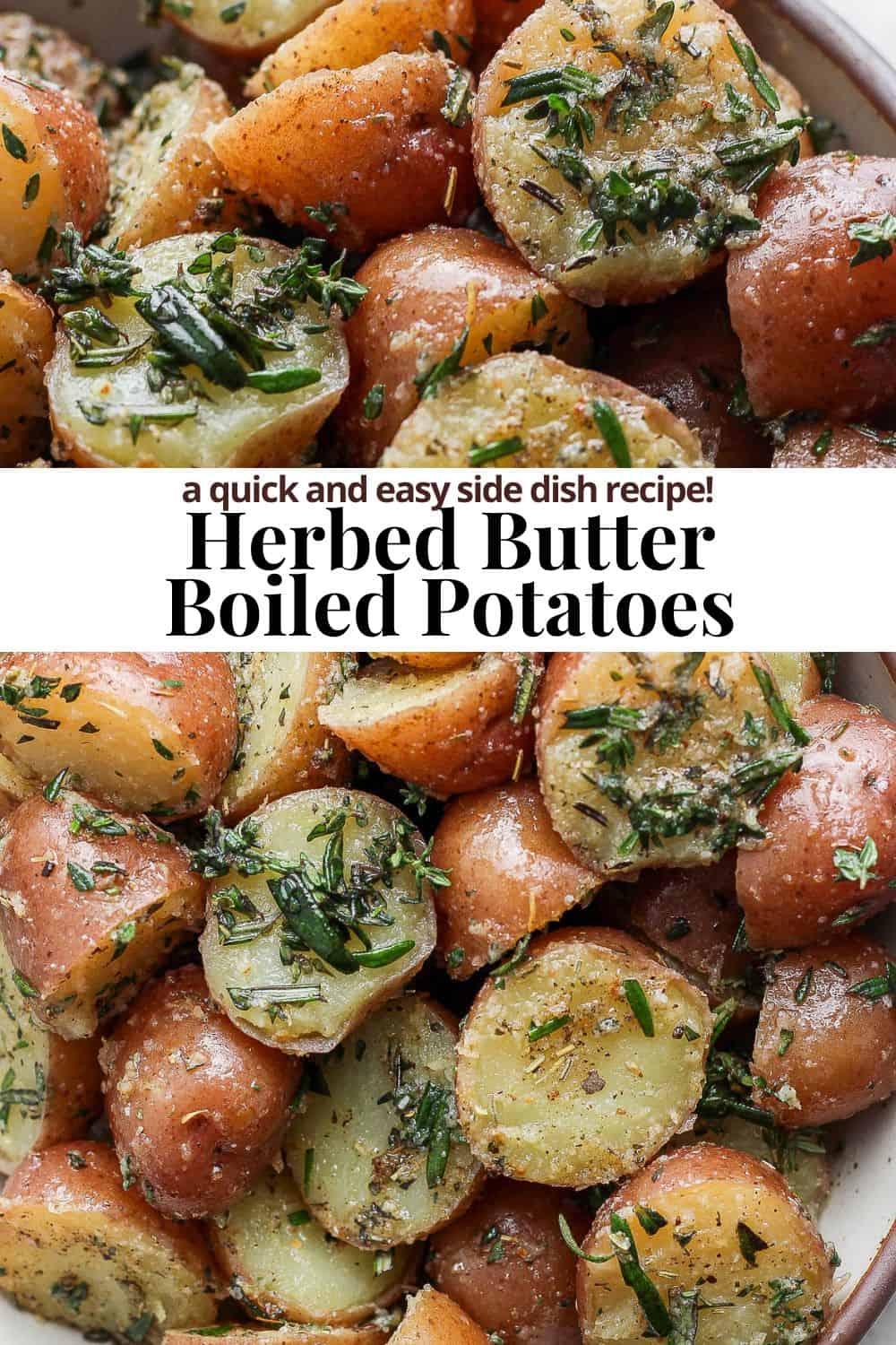 Pinterest image for boiled potatoes.