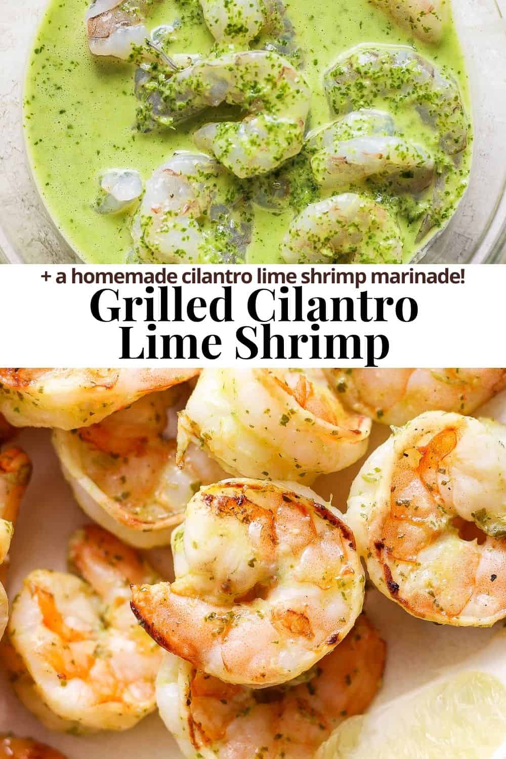 Pinterest image for cilantro lime shrimp.