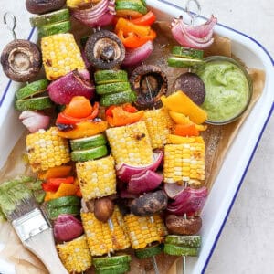 The best recipe for grilled veggie kabobs.