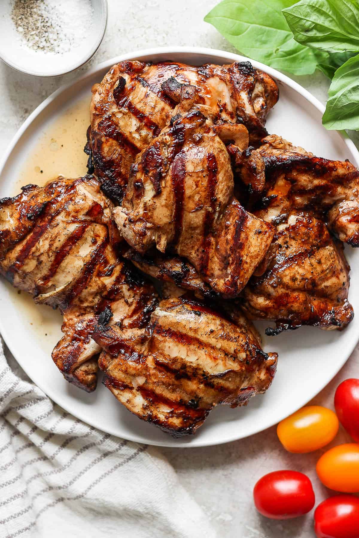 The best recipe for balsamic grilled chicken thighs.