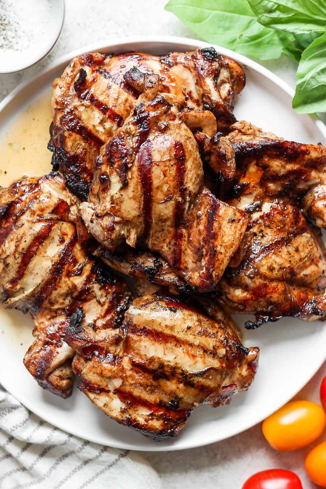 Balsamic Grilled Chicken Thighs - The Wooden Skillet