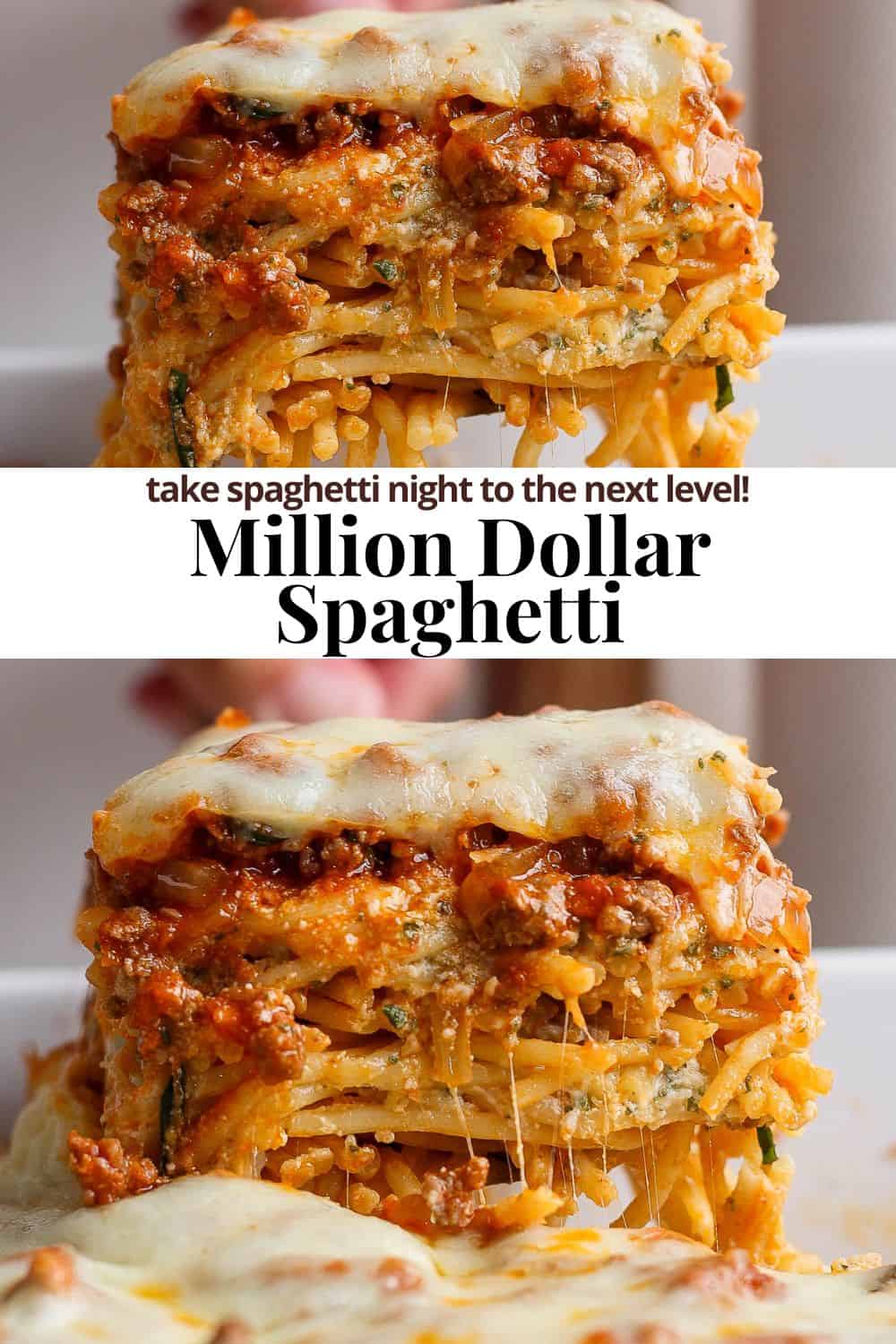 Pinterest image for million dollar spaghetti.