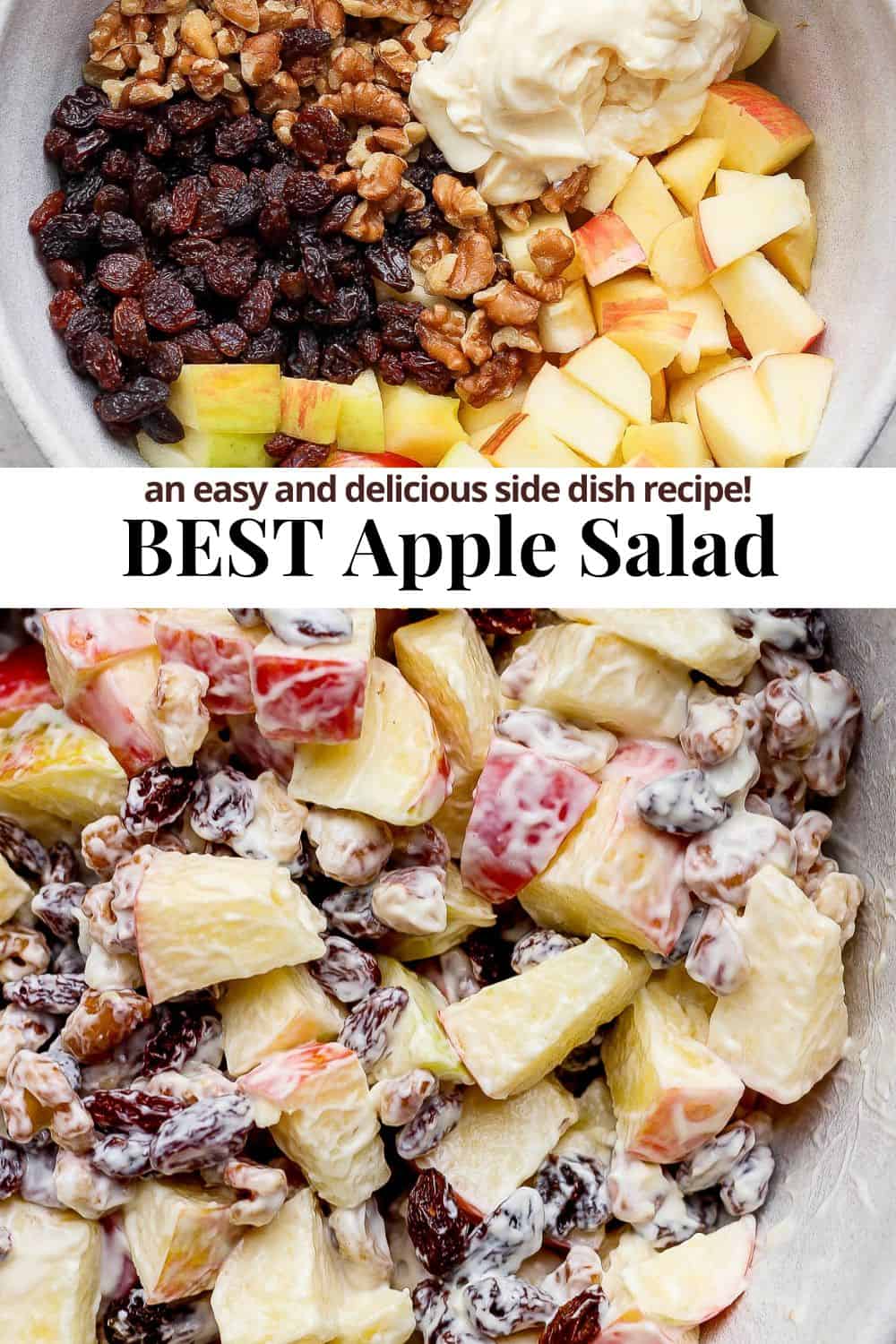 Pinterest image for apple salad.