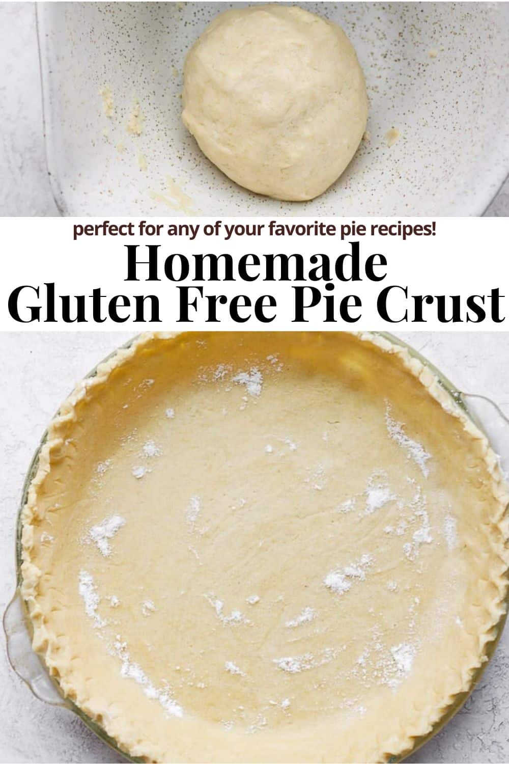 Pinterest image for gluten free pie crust.