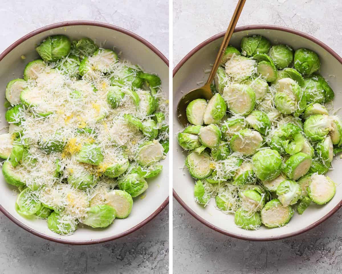 A bowl with all of the ingredients mixed togther.