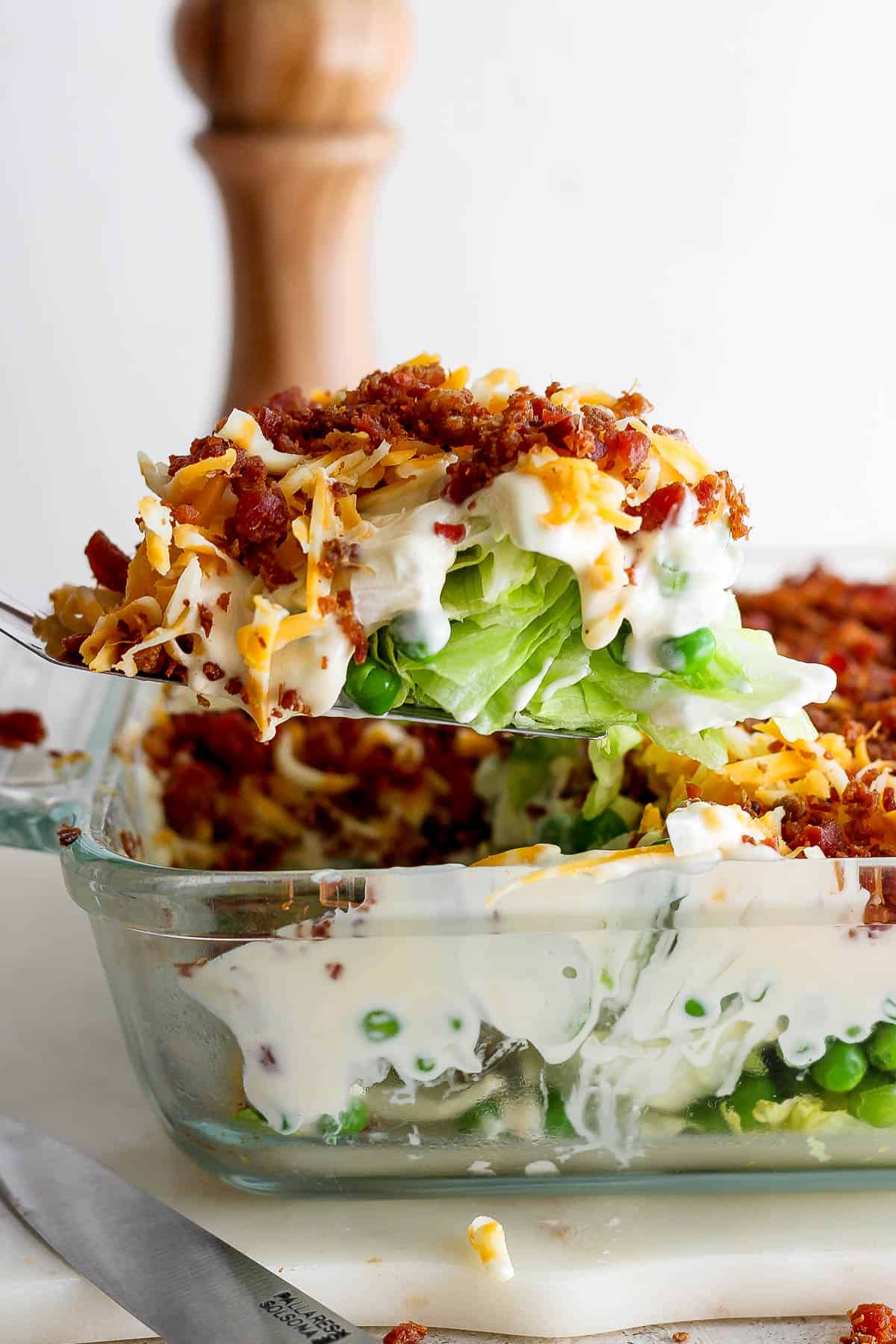 The best recipe for a classic seven layer salad.