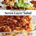 Pinterest image for seven layer salad.