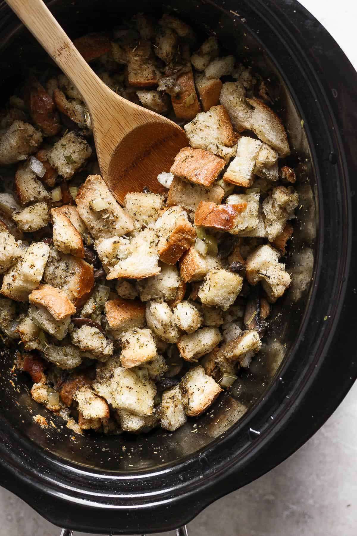 The best recipe for making a crock pot stuffing.