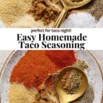 Pinterest image for how to make homemade taco seasoning.