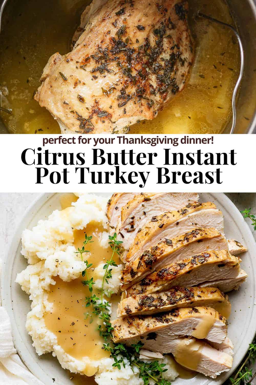 Pinterest image for Instant Pot turkey breast.