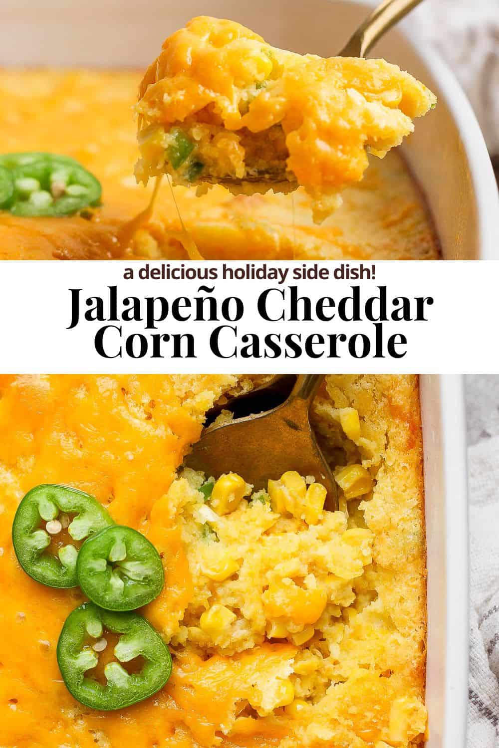 Pinterest image for corn casserole.