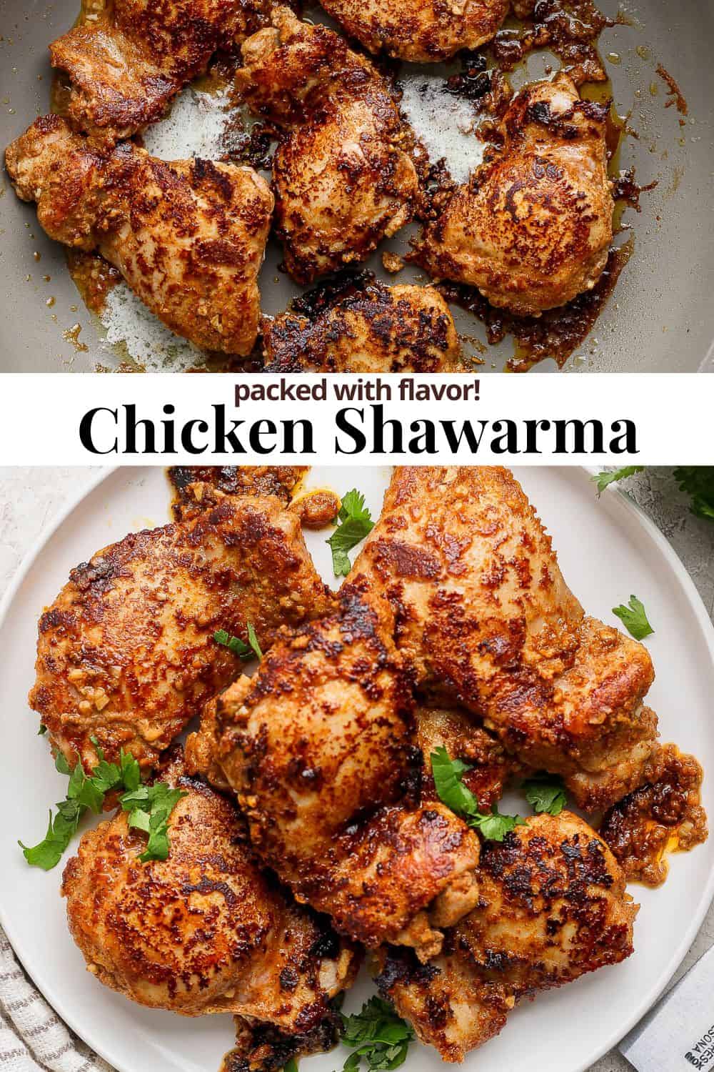 Pinterest image for chicken shawarma.