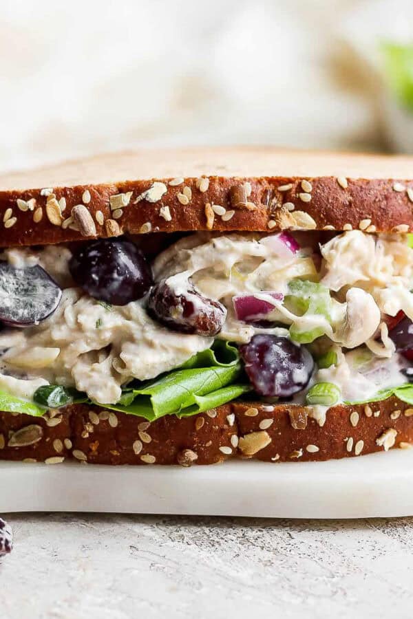The best recipe for a greek yogurt chicken salad sandwich.