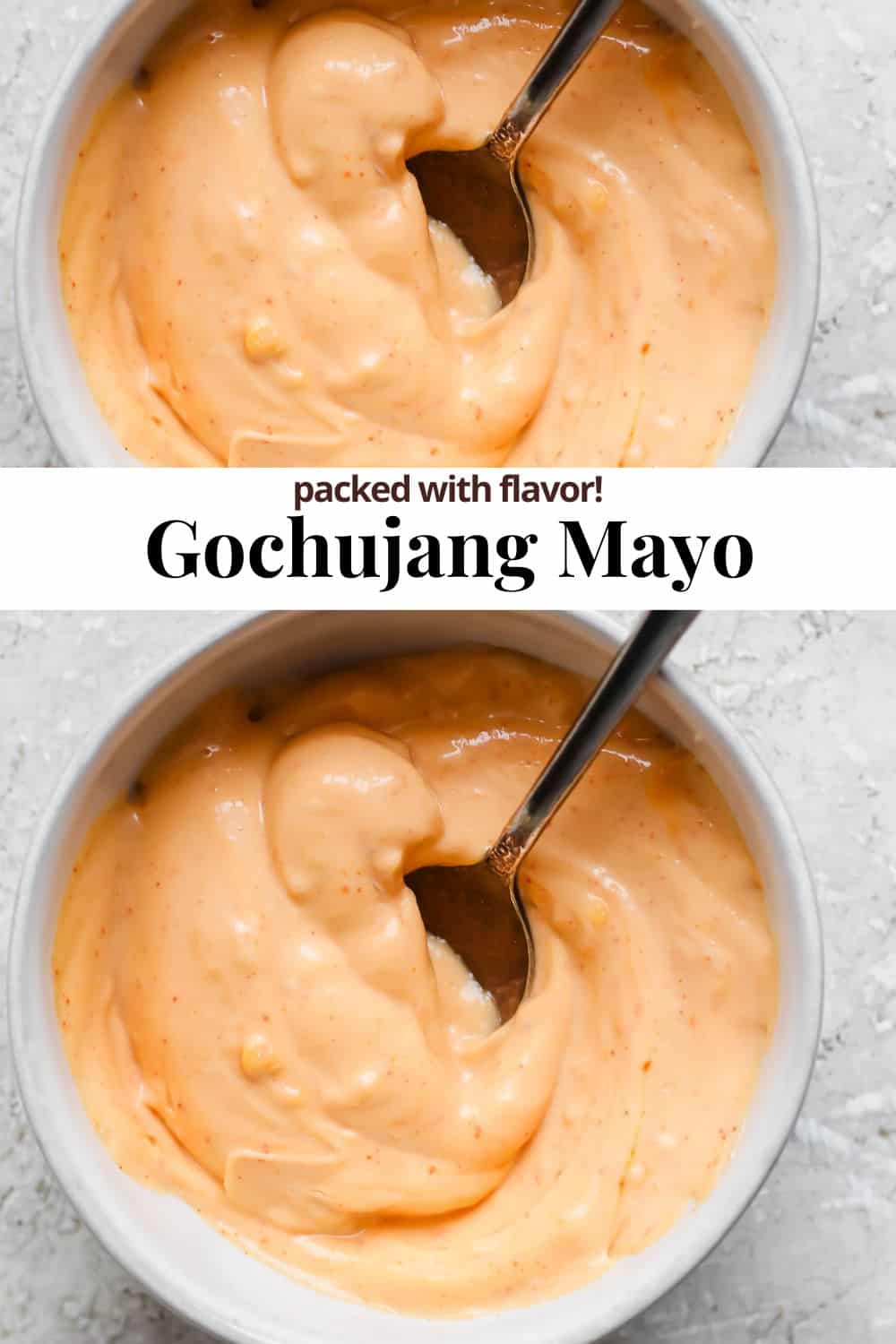 Pinterest image for gochujang mayo.