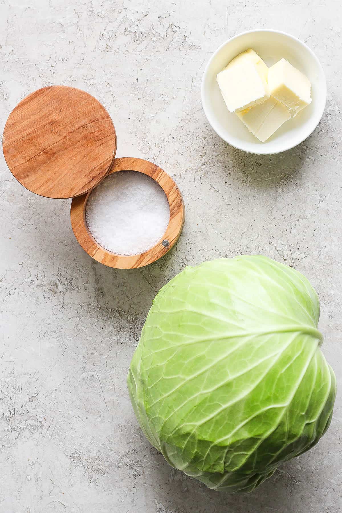 Ingredients for sauteed cabbage.