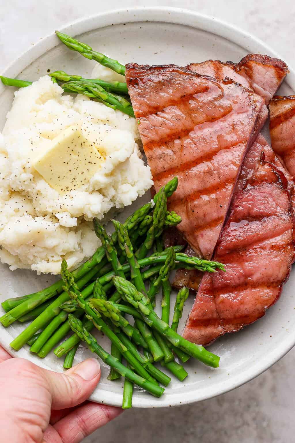 Bourbon Maple Grilled Ham Steak - The Wooden Skillet