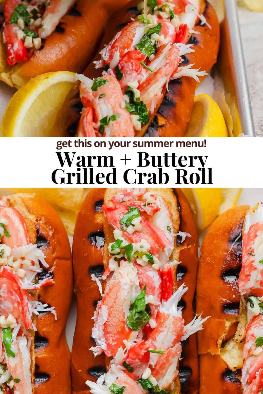 Pinterest image for a crab roll.