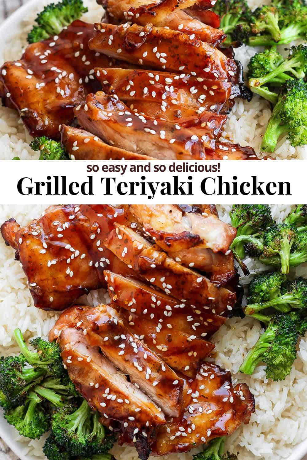 Pinterest image for grilled teriyaki chicken.