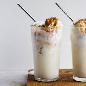 The best recipe for a pumpkin ginger root beer float.