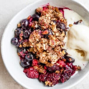 The best recipe for berry crisp.