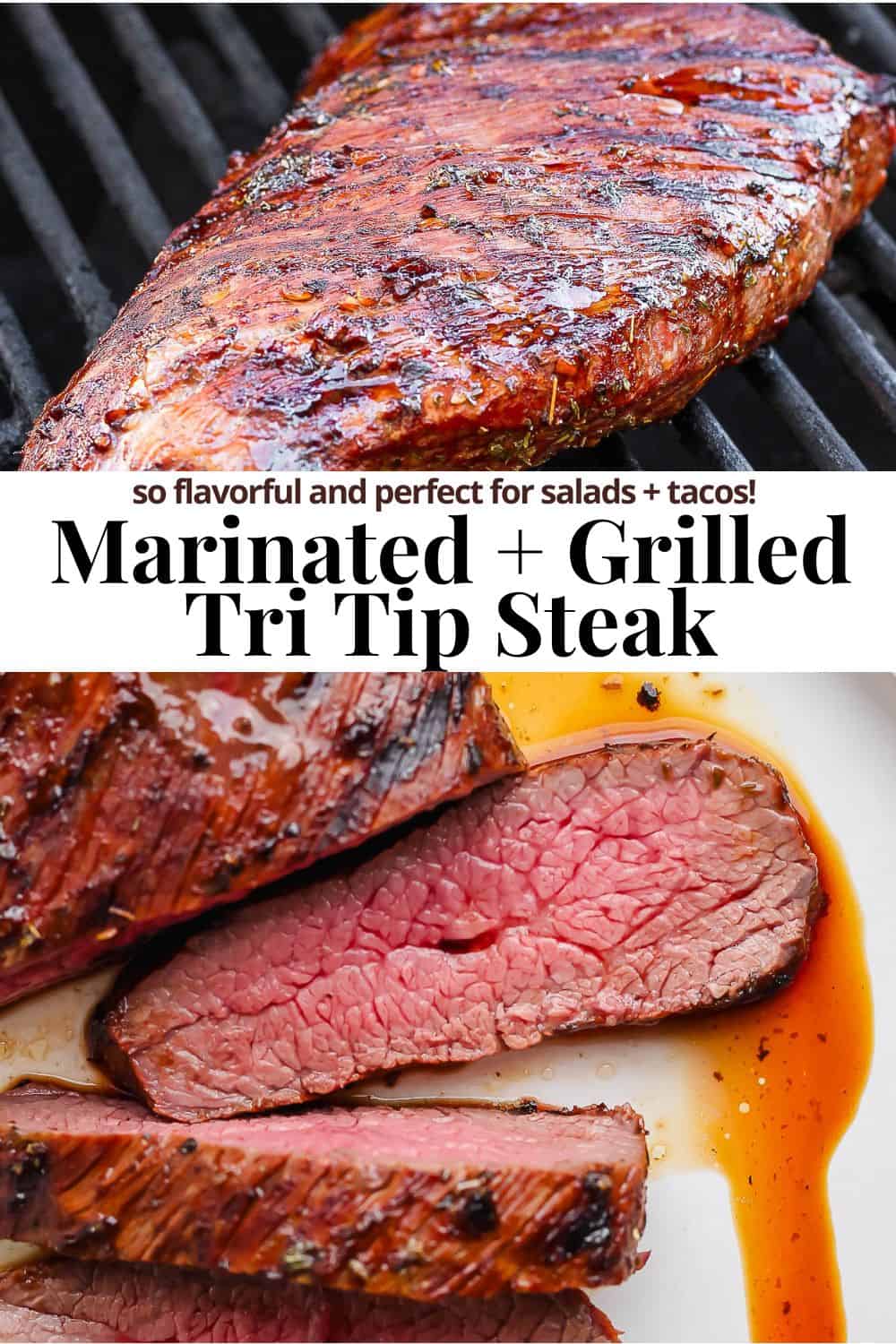 Pinterest image for grilled tri tip.