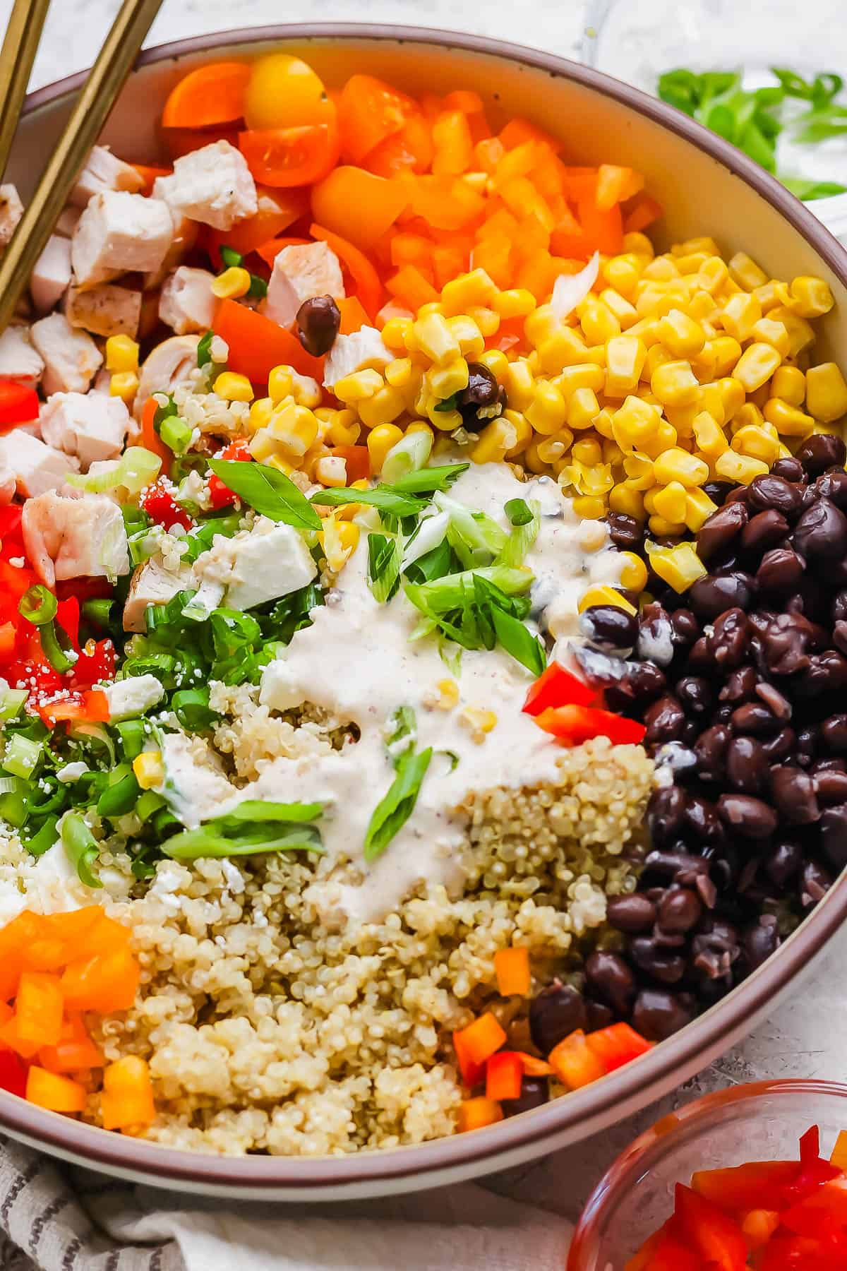 A bowl of southwest quinoa salad.