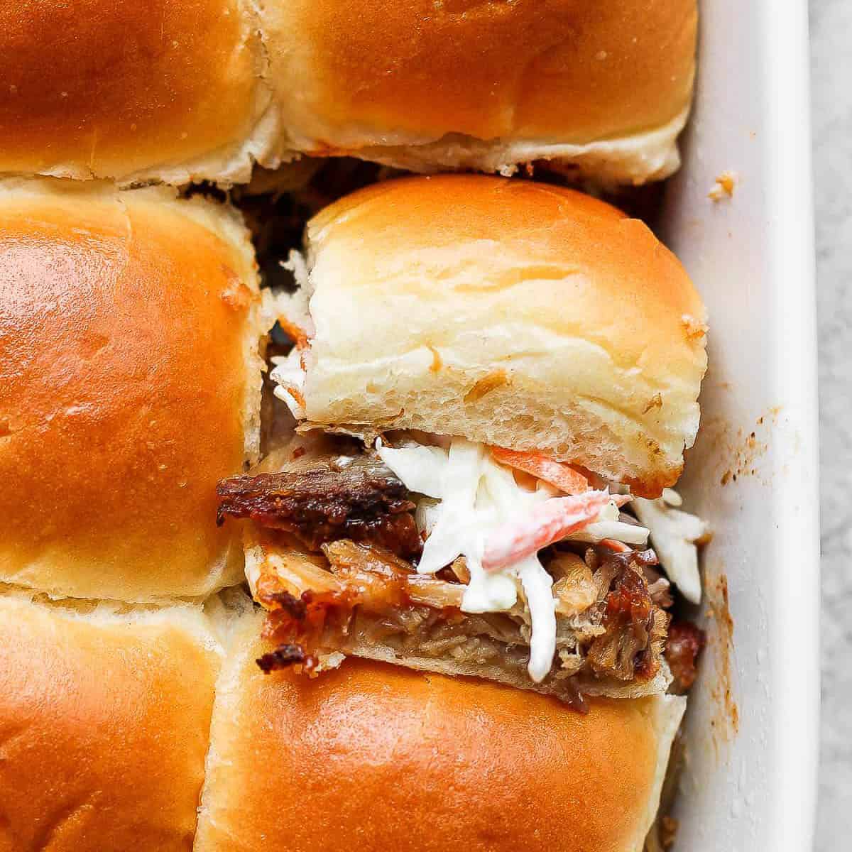 The best recipe for pulled pork sliders.