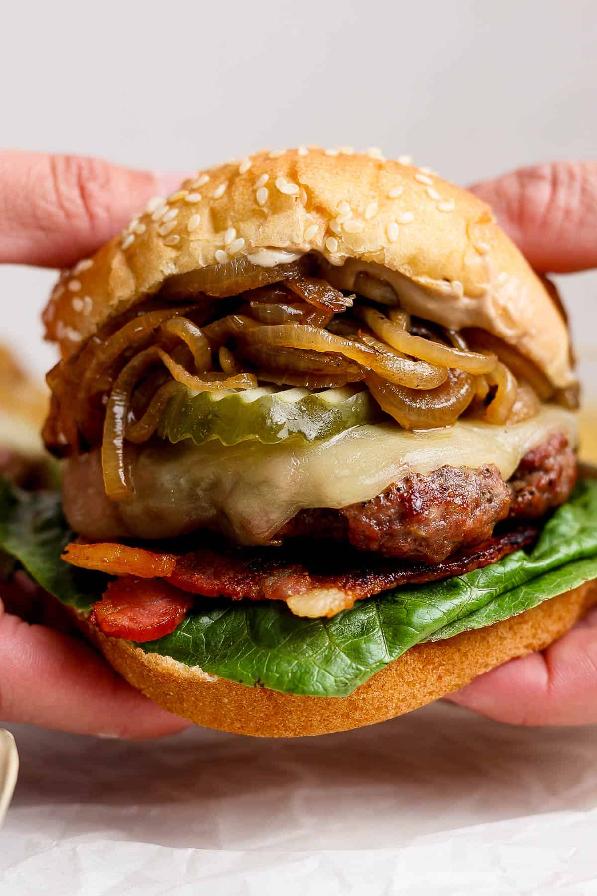 The best caramelized onion burger recipe.
