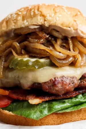 The best recipe for a french onion burger.